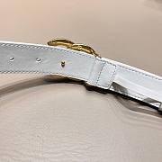 Chanel CC white leather belt - 2