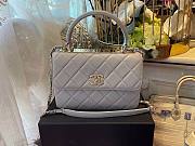 Chanel Trendy Gray CC Flap Top Handle Bag - 1