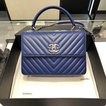 Chanel Trendy CC Blue V Quilter Top Handle Bag