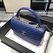 Chanel Trendy CC Blue V Quilter Top Handle Bag - 4