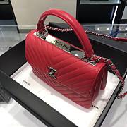 Chanel Trendy CC Red V Quilter Top Handle Bag - 2