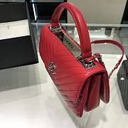 Chanel Trendy CC Red V Quilter Top Handle Bag - 3