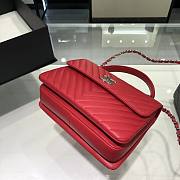 Chanel Trendy CC Red V Quilter Top Handle Bag - 5