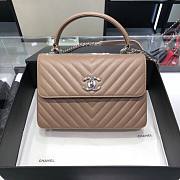 Chanel Trendy CC Beige V Quilter Top Handle Bag - 1