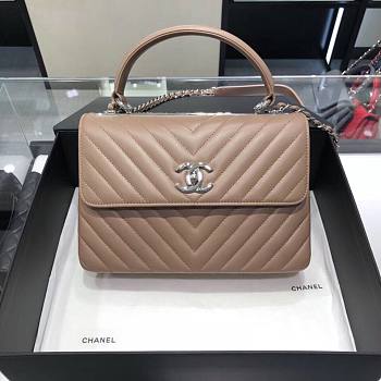 Chanel Trendy CC Beige V Quilter Top Handle Bag