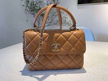 Chanel Trendy Brown CC Flap Top Handle Bag