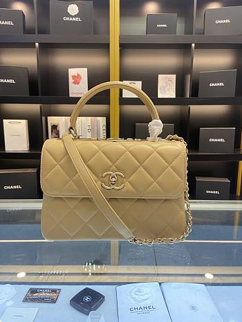 Chanel New Trendy Brown CC Flap Top Handle Bag 
