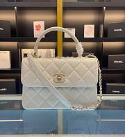 Chanel New Trendy White CC Flap Top Handle Bag - 1