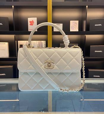 Chanel New Trendy White CC Flap Top Handle Bag