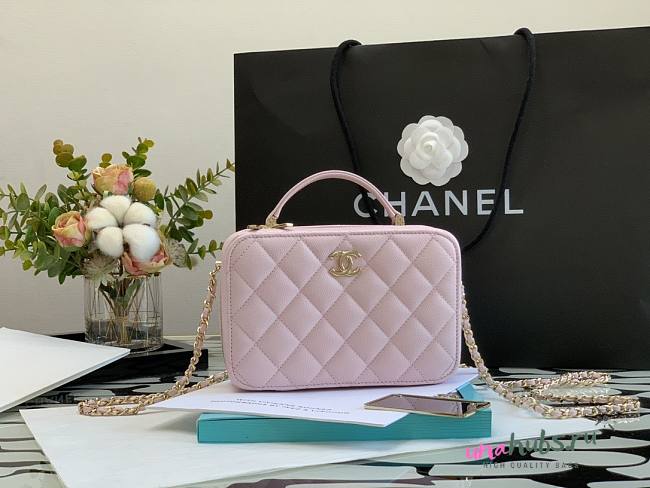 Chanel 22A Mini Vanity Caviar Pink Leather Bag - 1