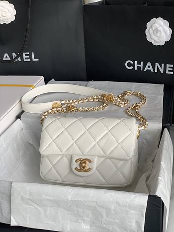 Chanel 22A Mini Caviar White Flap Bag