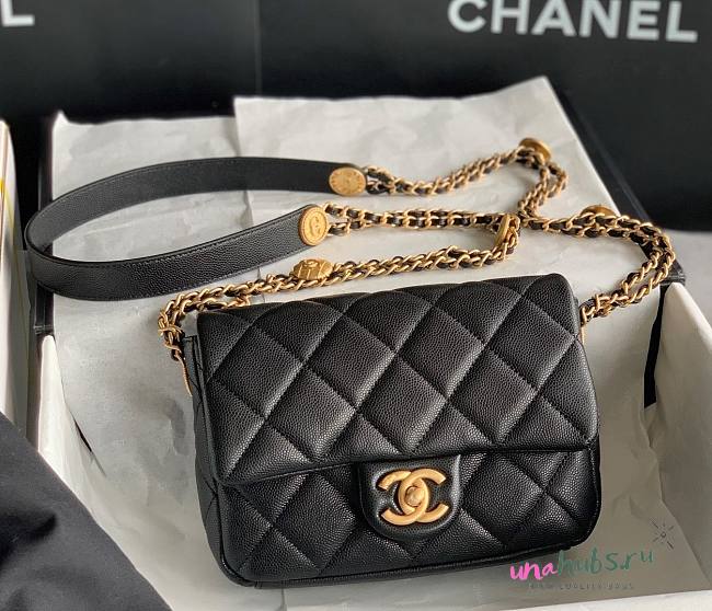 Chanel 22A Mini Caviar Black Flap Bag - unahubs.ru