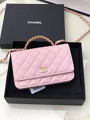 Chanel woc caviar handle pink leather bag - 6