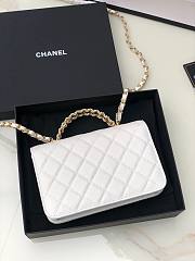 Chanel woc caviar handle white leather bag - 5