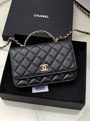 Chanel woc caviar handle black leather bag - 3