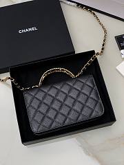 Chanel woc caviar handle black leather bag - 5