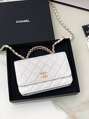 Chanel woc caviar handle white leather bag - 1