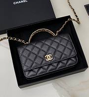 Chanel woc caviar handle black leather bag - 1