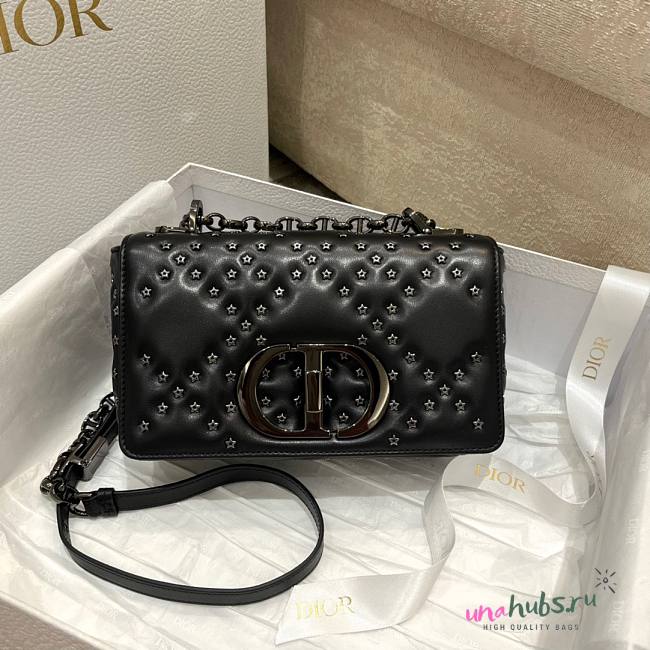 Dior Caro Lucky Star All Black Leather Bag - 1