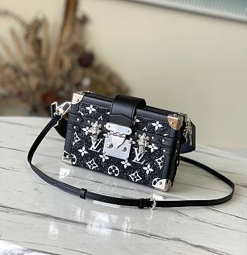 Louis Vuitton Petite Malle black denim bag