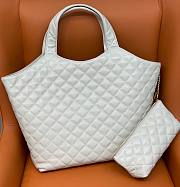 YSL Icare Maxi Shopping White Lambskin Bag - 2