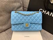 CHANEL 1112 Blue 2.55 Lampskin Flap 25cm Bag - 6