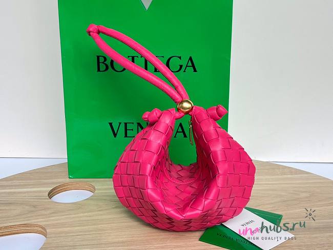 Bottega Veneta Turn Medium Pink Intrecciato Leather Bag - 1