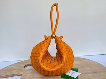 Bottega Veneta Turn Medium Orange Intrecciato Leather Bag