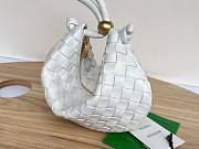 Bottega Veneta Turn Medium White Intrecciato Leather Bag - 2