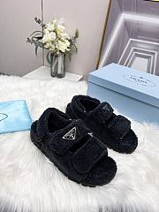 Prada Terry Cloth Pink/ Blue/ White/ Black Sandals - 6