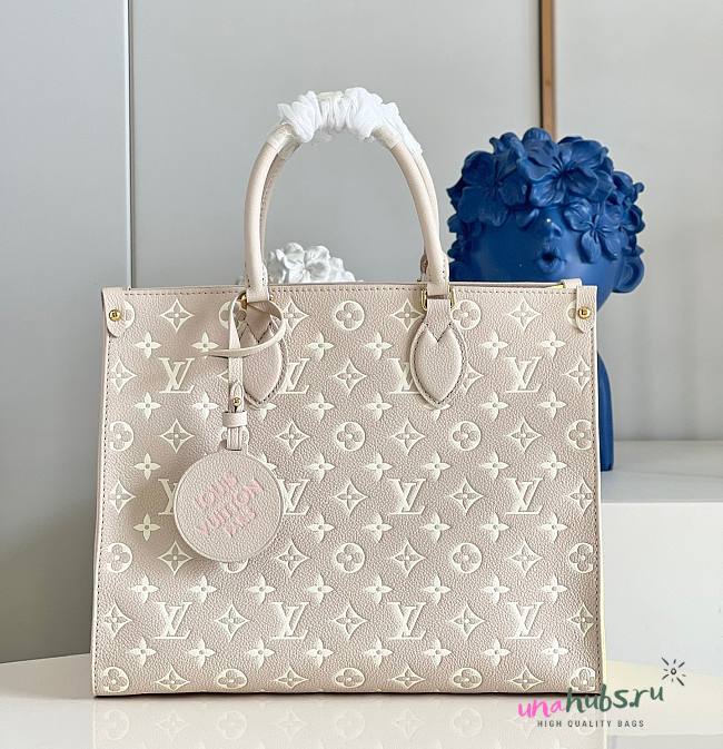 Louis Vuitton Onthego MM Khaki Pink/Gray Bag - 1