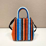 Prada Orange Embroidered Handbag - 5