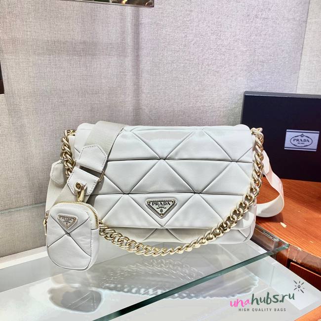 Prada System nappa leather patchwork bag in white - 1