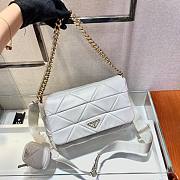 Prada System nappa leather patchwork bag in white - 4