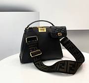 Fendi Medium Peekaboo Leather Black Bag - 1