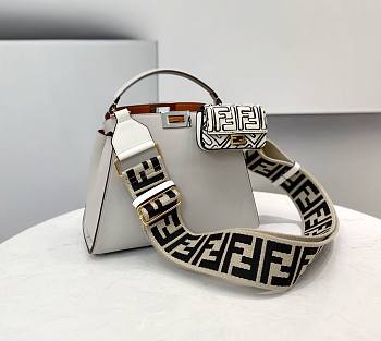 Fendi Medium Peekaboo Leather White Bag