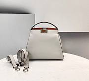 Fendi Medium Peekaboo Leather White Bag - 5