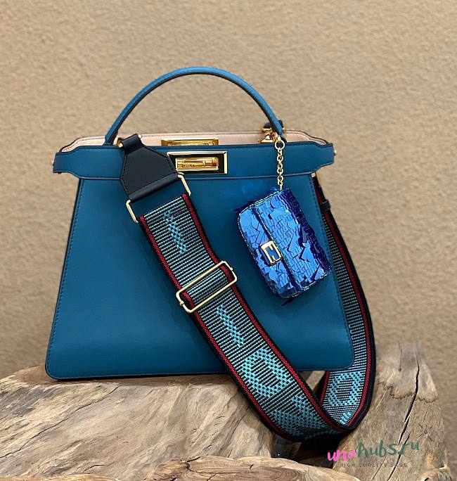 Peekaboo ISeeU Medium Blue leather bag - 1