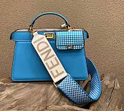 Fendi Peekaboo ISeeU Medium East-West Blue Tote Bag - 1