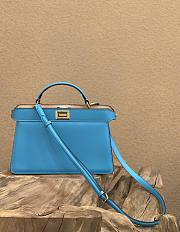 Fendi Peekaboo ISeeU Medium East-West Blue Tote Bag - 2