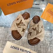 Louis Vuitton Fur brown leather slippers - 1