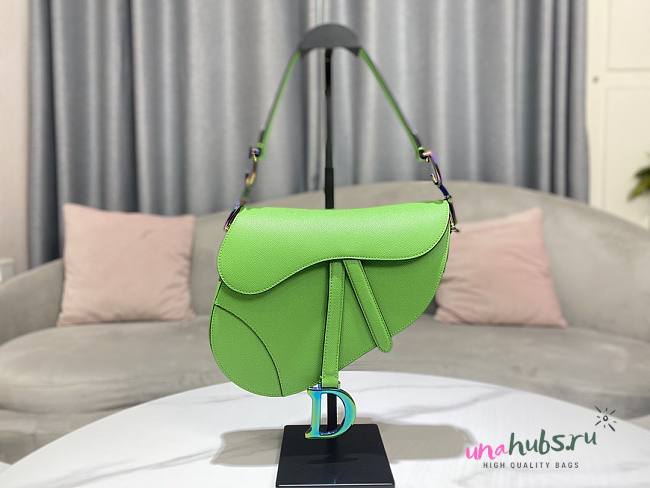 Dior green saddle 26cm bag - 1