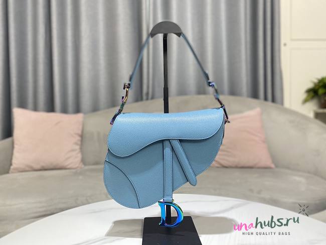 Dior blue saddle 26cm bag - 1