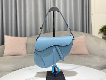 Dior blue saddle 26cm bag