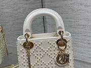 Dior lady white pearl 20cm bag  - 6