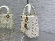 Dior lady white pearl 20cm bag  - 5