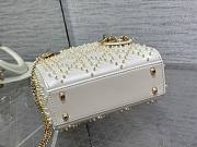 Dior lady white pearl 20cm bag  - 4