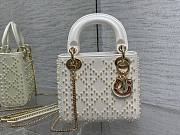 Dior lady white pearl 20cm bag  - 2