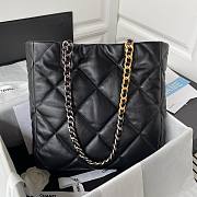 Chanel 22B tote 19 black lampskin bag - 3