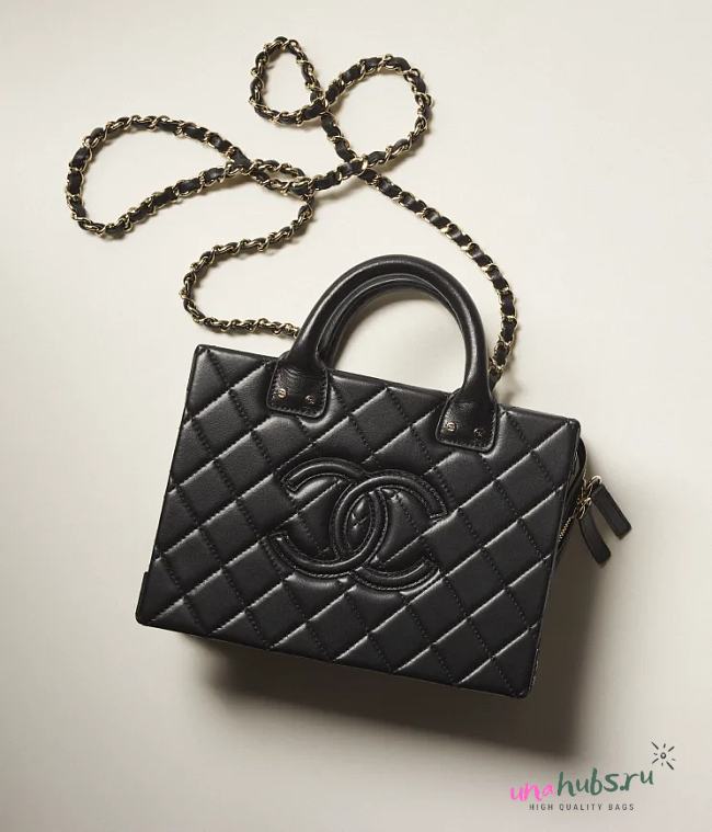 Chanel Vanity Case Calfskin Black Bag - 1